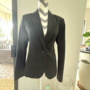 Zara Black and White Dotted Single-Button Blazer and pantsuit